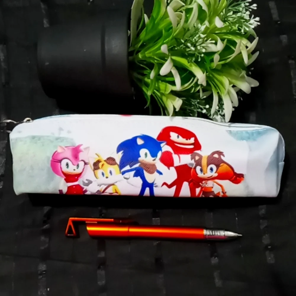 White Sonic pencil case